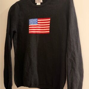 Sutton Studio American 🇺🇸 Flag Cashmere Black Sweater
